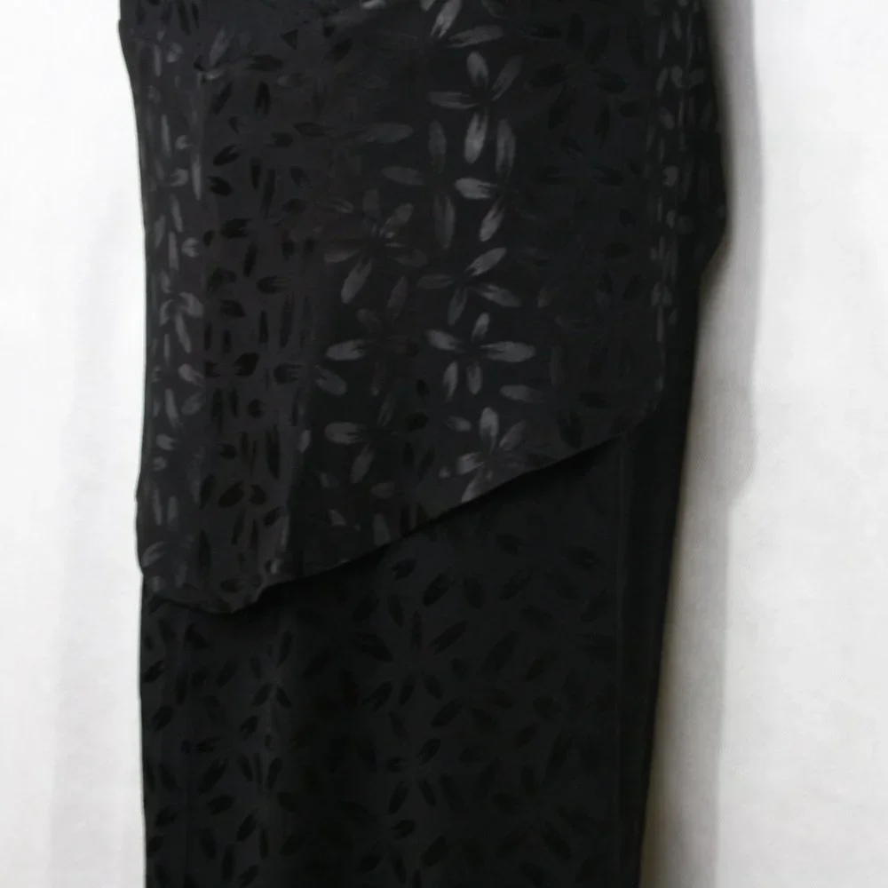 Vintage 40's Black Crepe Floral Midi Skirt w/ Peplum SZ XS EUC - Picture 3 of 7